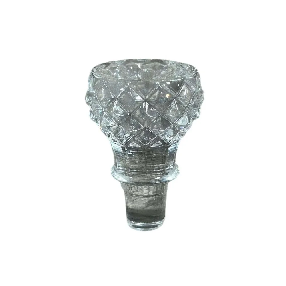 Cristal d Arques Glass Decanter Stopper Clear Diamond Cut Glass Replacement